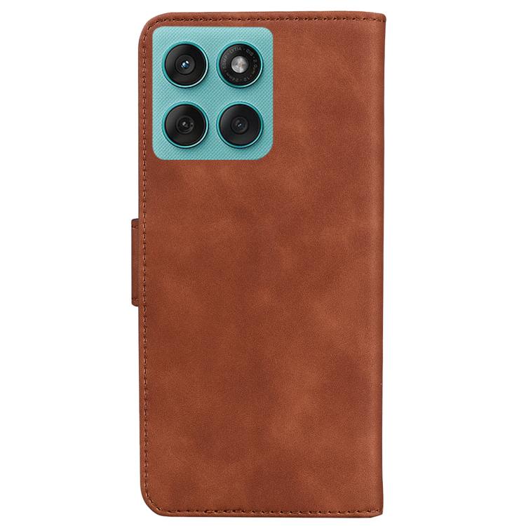 For Motorola Edge 60 Fusion / Edge 5G 2025 Skin Feel Pure Color Flip Leather Phone Case