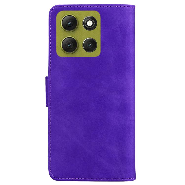 For Motorola Moto G86 5G Skin Feel Pure Color Flip Leather Phone Case
