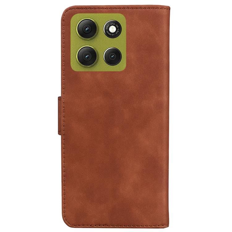 For Motorola Moto G86 5G Skin Feel Pure Color Flip Leather Phone Case