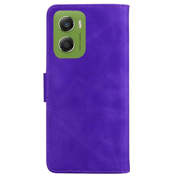 For Motorola Moto G06 4G Skin Feel Pure Color Flip Leather Phone Case
