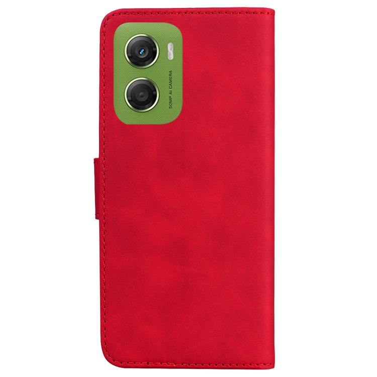 For Motorola Moto G06 4G Skin Feel Pure Color Flip Leather Phone Case