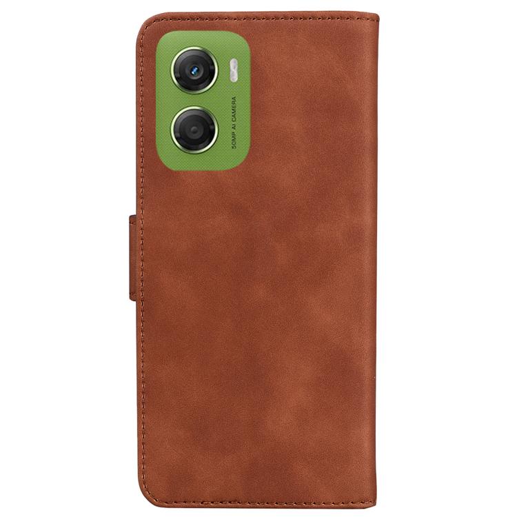 For Motorola Moto G06 4G Skin Feel Pure Color Flip Leather Phone Case