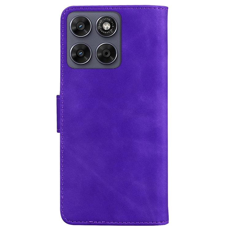 For Motorola Moto G67 5G / Moto G77 5G Skin Feel Pure Color Flip Leather Phone Case