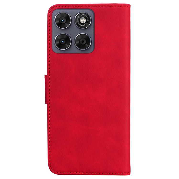 For Motorola Moto G67 5G / Moto G77 5G Skin Feel Pure Color Flip Leather Phone Case