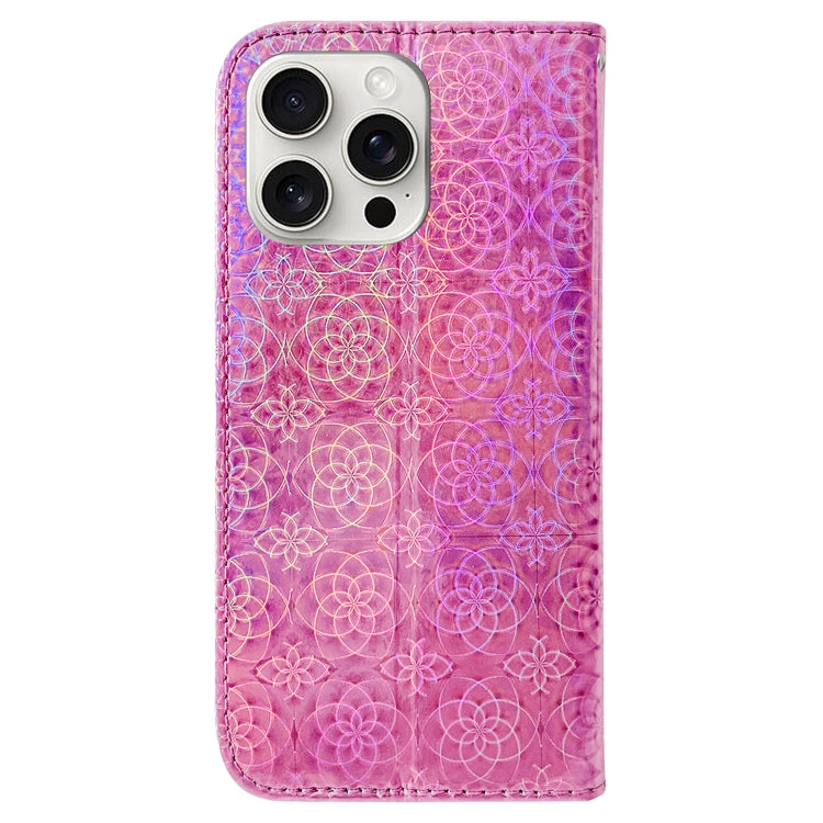 For iPhone 16 Pro Max Colorful Magnetic Buckle Leather Phone Case