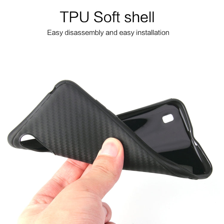 For Samsung Galaxy A01 Carbon Fiber Texture Shockproof TPU Protective Case