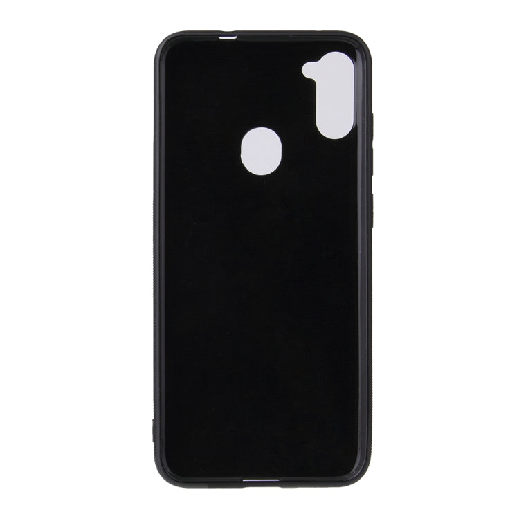 For Samsung Galaxy A11 Carbon Fiber Texture Shockproof TPU Protective Case