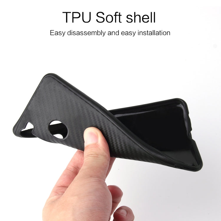 For Samsung Galaxy A21 Carbon Fiber Texture Shockproof TPU Protective Case