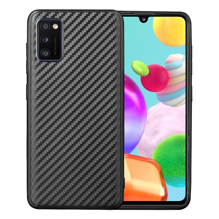 For Samsung Galaxy A41 Carbon Fiber Texture Shockproof TPU Protective Case