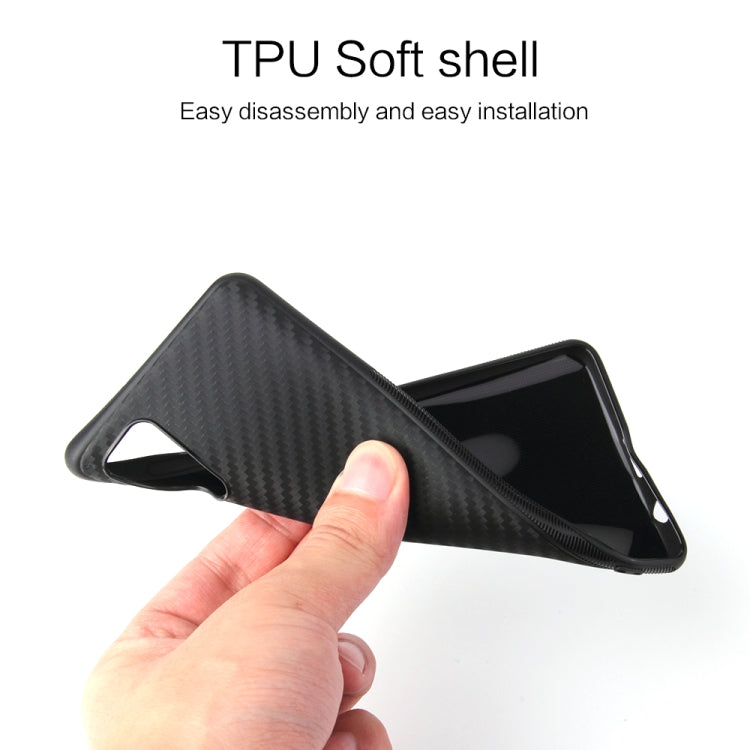 For Samsung Galaxy A41 Carbon Fiber Texture Shockproof TPU Protective Case