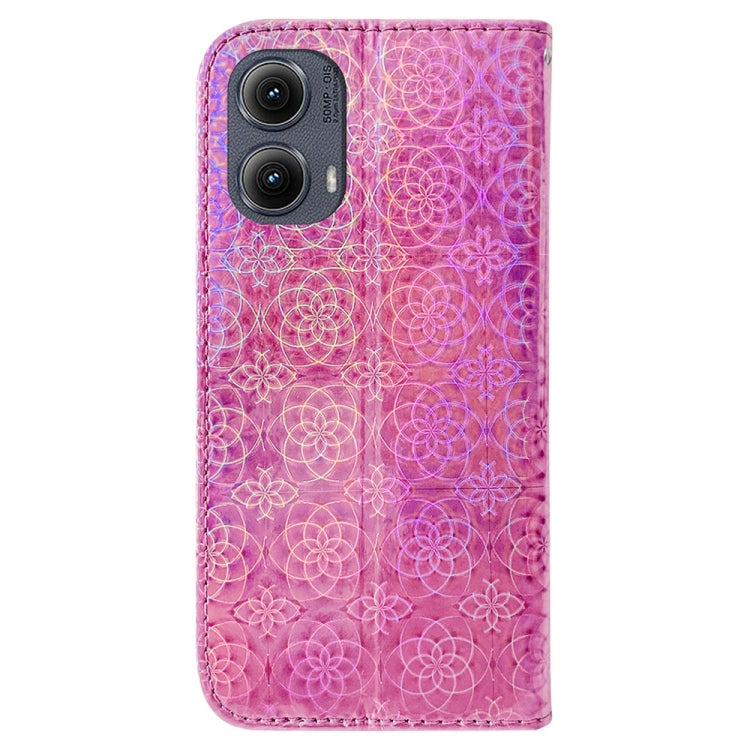 For Motorola Edge 2024 Colorful Magnetic Buckle Leather Phone Case