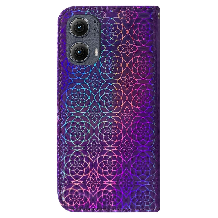For Motorola Edge 2024 Colorful Magnetic Buckle Leather Phone Case
