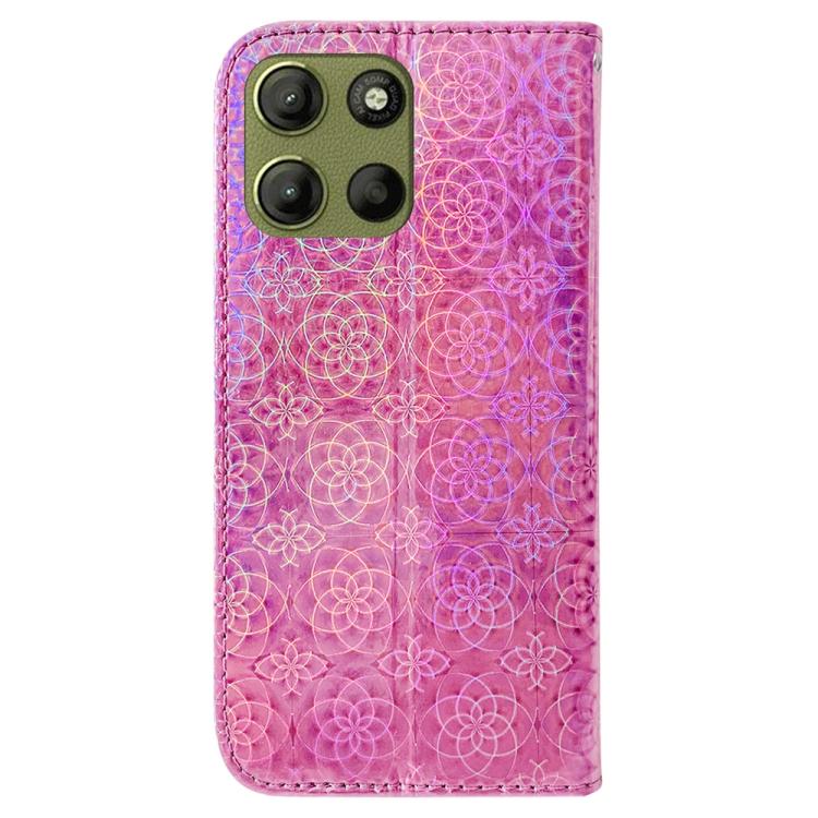 For Motorola Moto G15 Colorful Magnetic Buckle Leather Phone Case