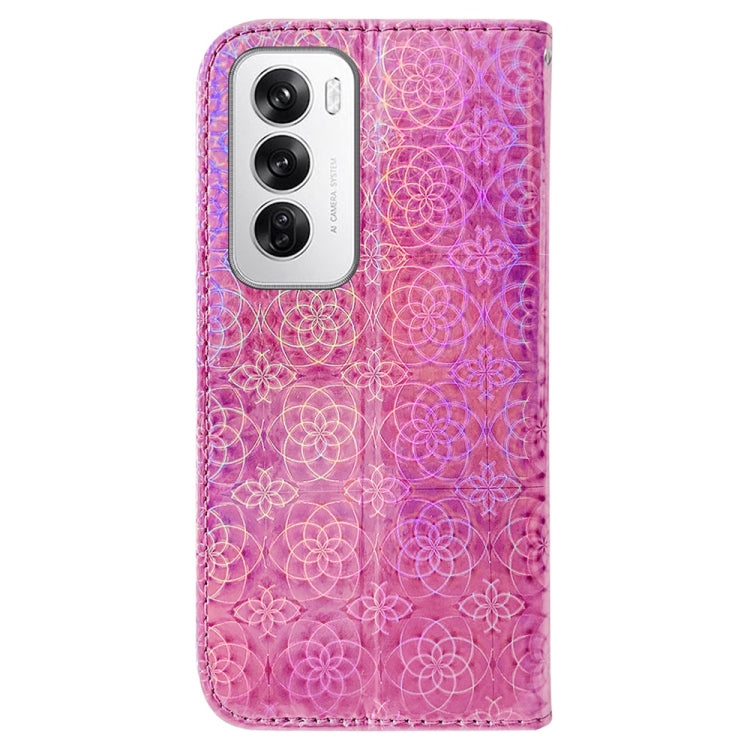 For OPPO Reno12 5G Global Colorful Magnetic Buckle Leather Phone Case
