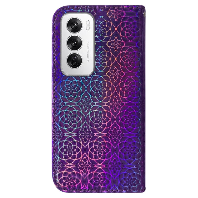 For OPPO Reno12 5G Global Colorful Magnetic Buckle Leather Phone Case