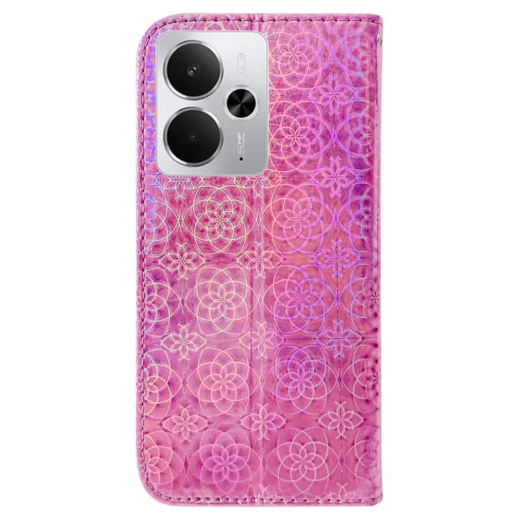 For Realme 14 Colorful Magnetic Buckle Leather Phone Case