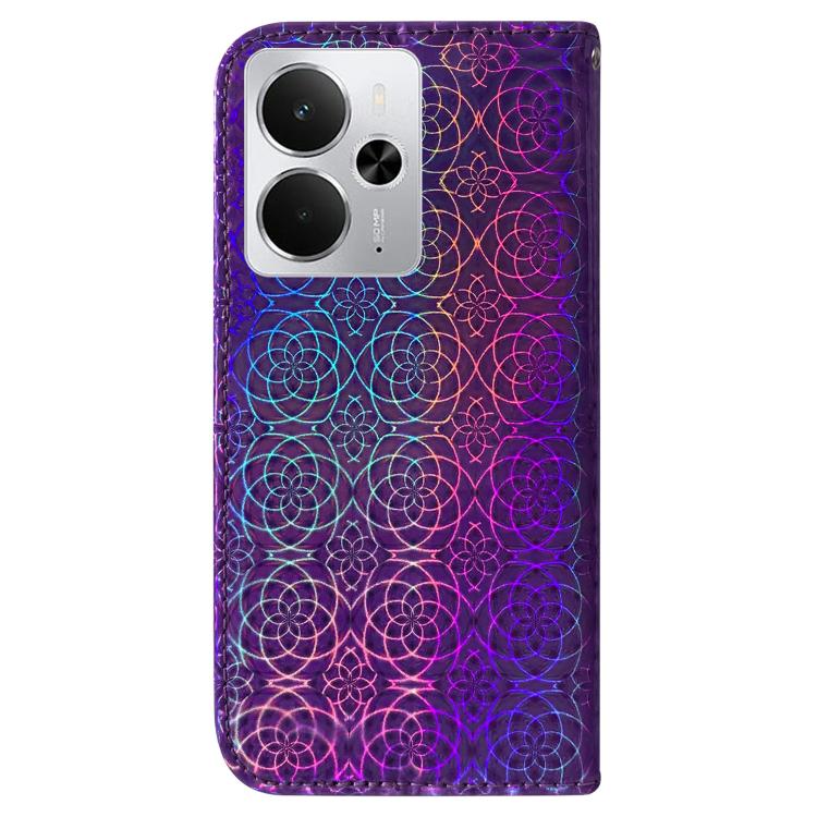 For Realme 14 Colorful Magnetic Buckle Leather Phone Case