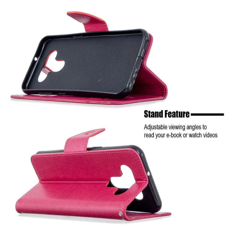 For LG K51 Two Butterflies Embossing Pattern Horizontal Flip Leather Case with Holder & Card Slot & Wallet & Lanyard