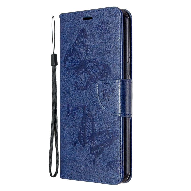 For LG K51 Two Butterflies Embossing Pattern Horizontal Flip Leather Case with Holder & Card Slot & Wallet & Lanyard
