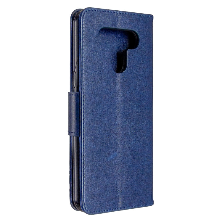 For LG K51 Two Butterflies Embossing Pattern Horizontal Flip Leather Case with Holder & Card Slot & Wallet & Lanyard