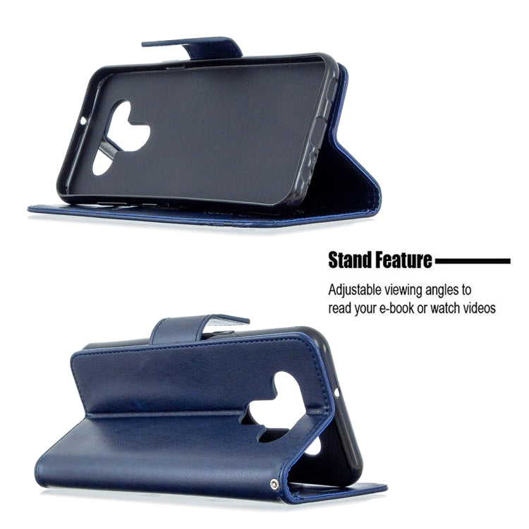 For LG K51 Two Butterflies Embossing Pattern Horizontal Flip Leather Case with Holder & Card Slot & Wallet & Lanyard