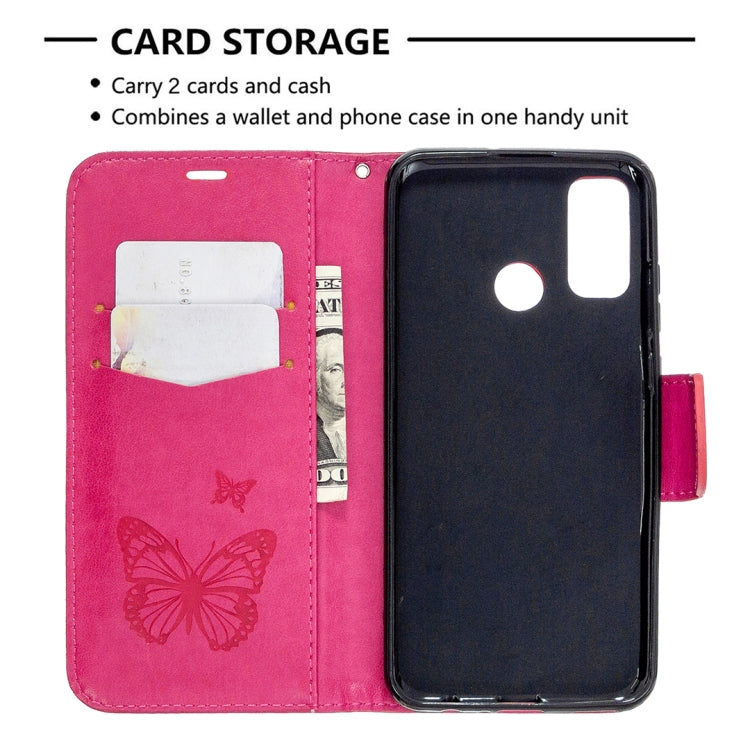 For Huawei P Smart (2020) Two Butterflies Embossing Pattern Horizontal Flip Leather Case with Holder & Card Slot & Wallet & Lanyard