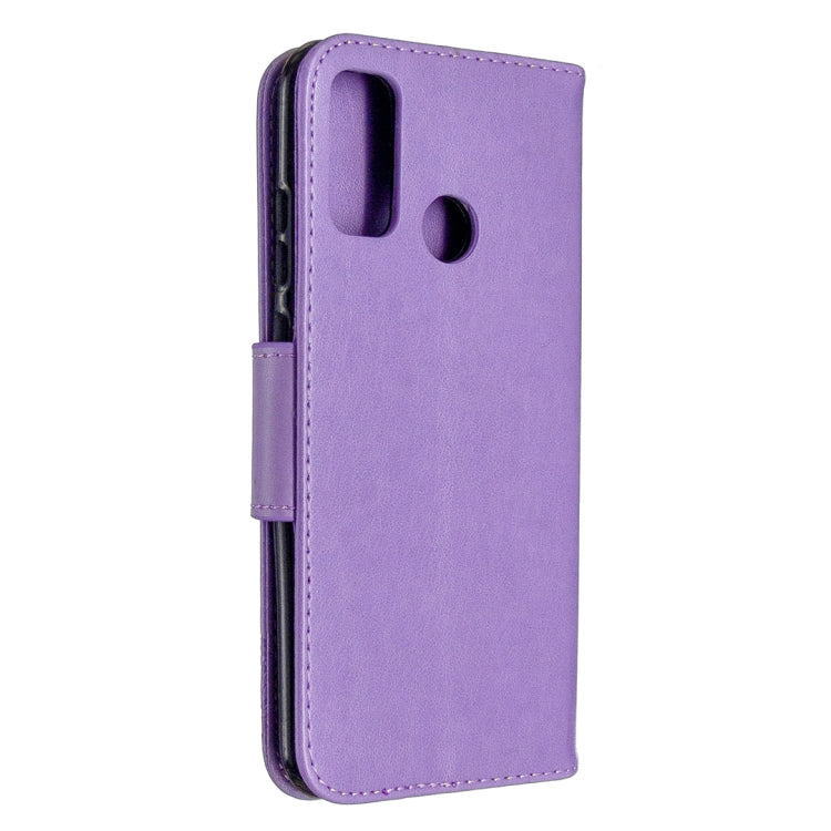 For Huawei P Smart (2020) Two Butterflies Embossing Pattern Horizontal Flip Leather Case with Holder & Card Slot & Wallet & Lanyard