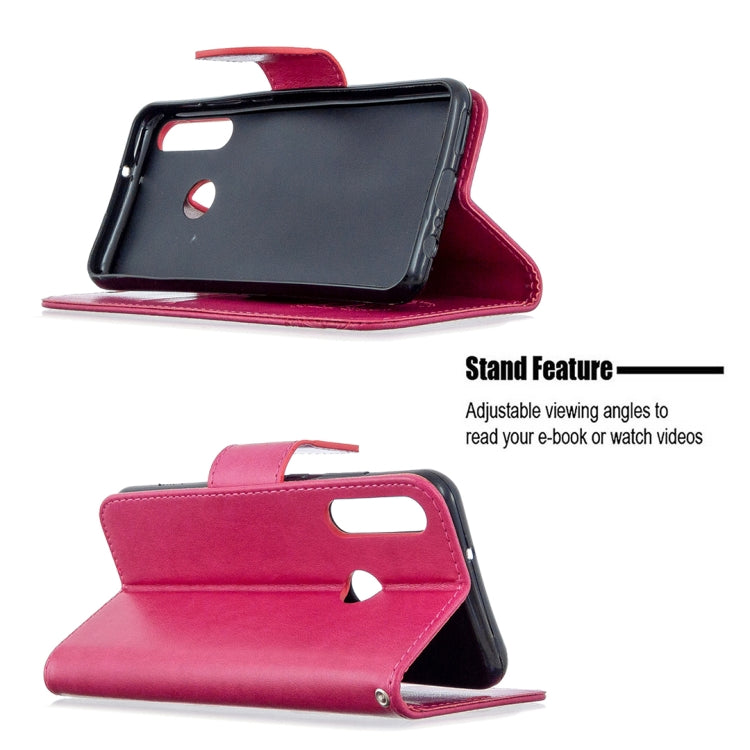 For Huawei Y6P Two Butterflies Embossing Pattern Horizontal Flip Leather Case with Holder & Card Slot & Wallet & Lanyard