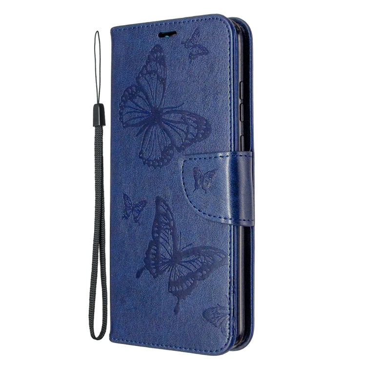 For Huawei Honor 9A Two Butterflies Embossing Pattern Horizontal Flip Leather Case with Holder & Card Slot & Wallet & Lanyard
