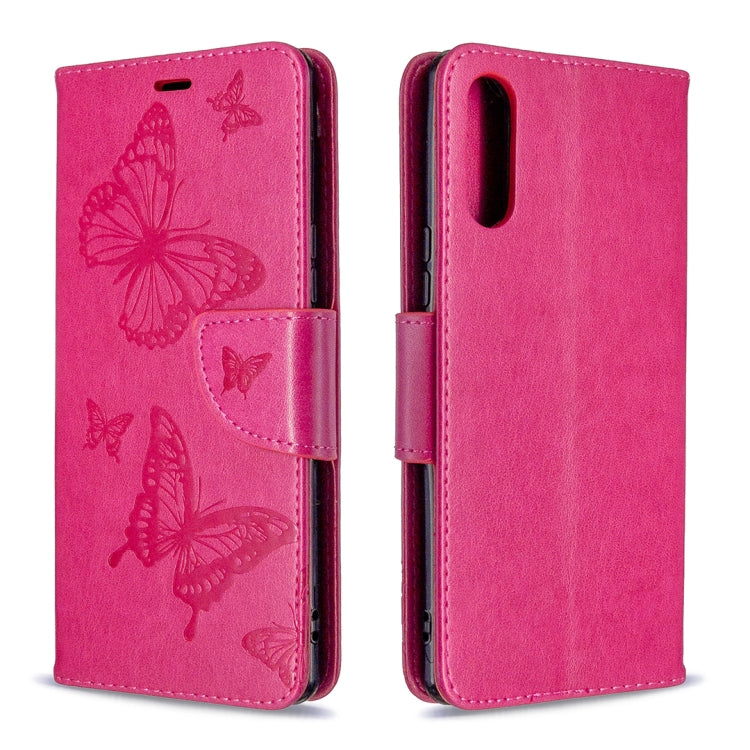 For Sony Xperia L4 Two Butterflies Embossing Pattern Horizontal Flip Leather Case with Holder & Card Slot & Wallet & Lanyard