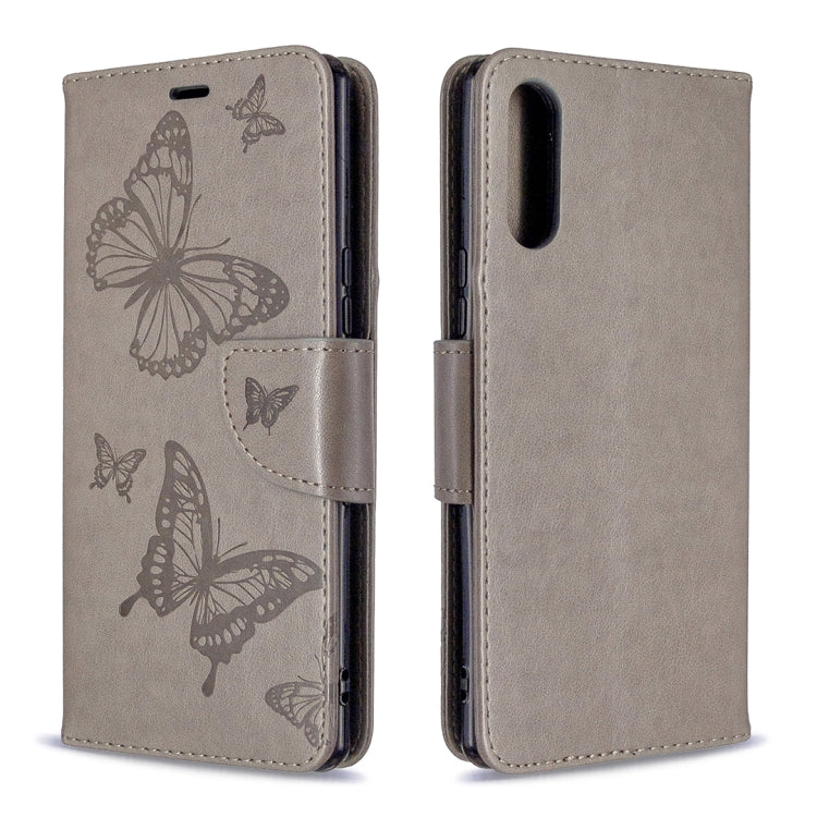 For Sony Xperia L4 Two Butterflies Embossing Pattern Horizontal Flip Leather Case with Holder & Card Slot & Wallet & Lanyard