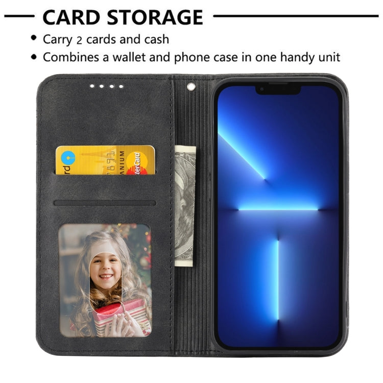 For Xiaomi Redmi 12 Cubic Grid Calf Texture Magnetic Leather Phone Case