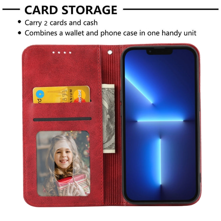 For Xiaomi Redmi 12 Cubic Grid Calf Texture Magnetic Leather Phone Case
