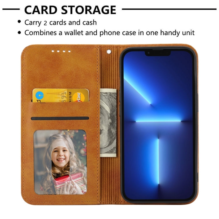 For Xiaomi Redmi 12 Cubic Grid Calf Texture Magnetic Leather Phone Case