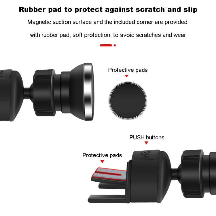 FLOVEME YXF223667 Air Outlet CD Port Magnetic Car Phone Holder(Black)