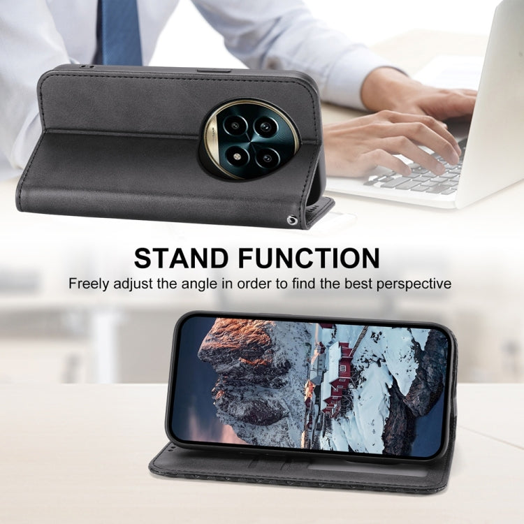 For Realme 13 Pro / 13 Pro+ Global Cubic Grid Calf Texture Magnetic Leather Phone Case