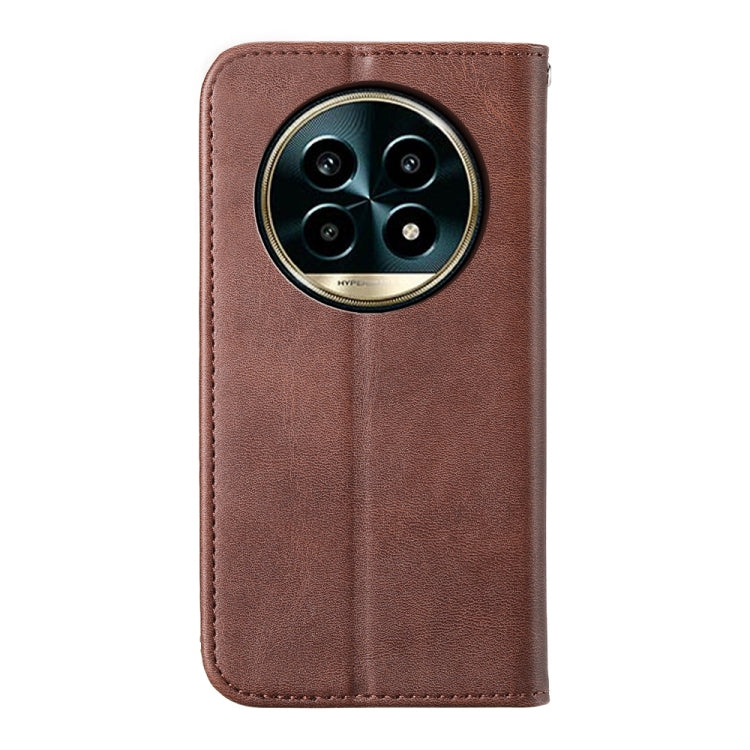 For Realme 13 Pro / 13 Pro+ Global Cubic Grid Calf Texture Magnetic Leather Phone Case
