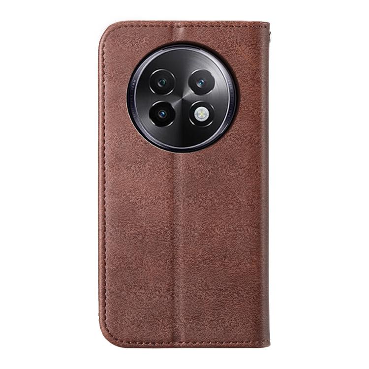 For Realme 13+ Cubic Grid Calf Texture Magnetic Leather Phone Case