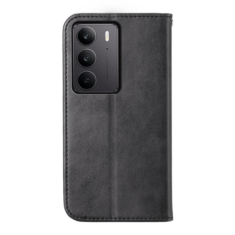 For Realme C75 / Realme 14x Cubic Grid Calf Texture Magnetic Leather Phone Case