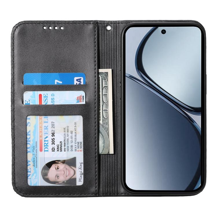 For Realme C75 / Realme 14x Cubic Grid Calf Texture Magnetic Leather Phone Case