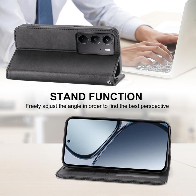 For Realme C75 / Realme 14x Cubic Grid Calf Texture Magnetic Leather Phone Case