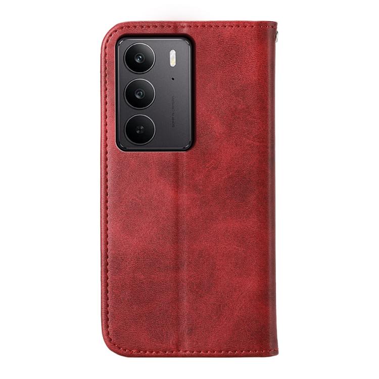 For Realme C75 / Realme 14x Cubic Grid Calf Texture Magnetic Leather Phone Case
