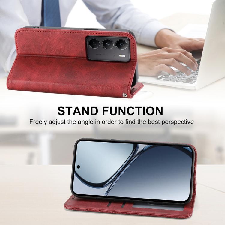 For Realme C75 / Realme 14x Cubic Grid Calf Texture Magnetic Leather Phone Case