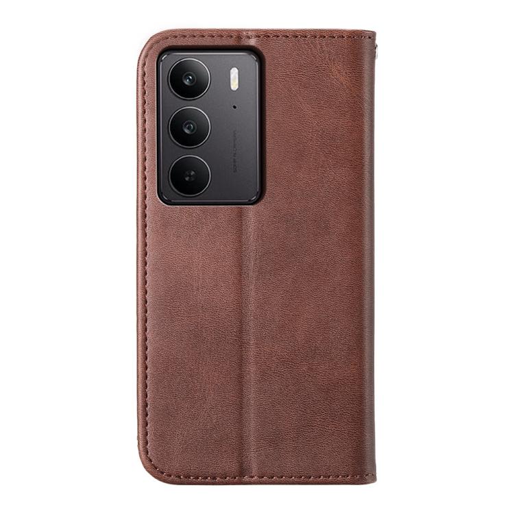 For Realme C75 / Realme 14x Cubic Grid Calf Texture Magnetic Leather Phone Case