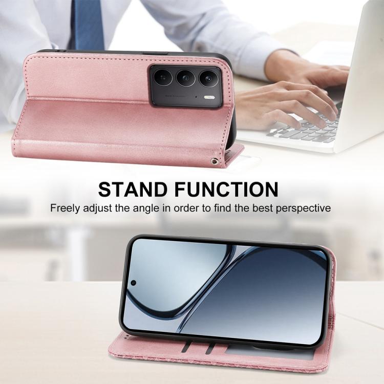 For Realme C75 / Realme 14x Cubic Grid Calf Texture Magnetic Leather Phone Case