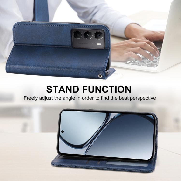 For Realme C75 / Realme 14x Cubic Grid Calf Texture Magnetic Leather Phone Case
