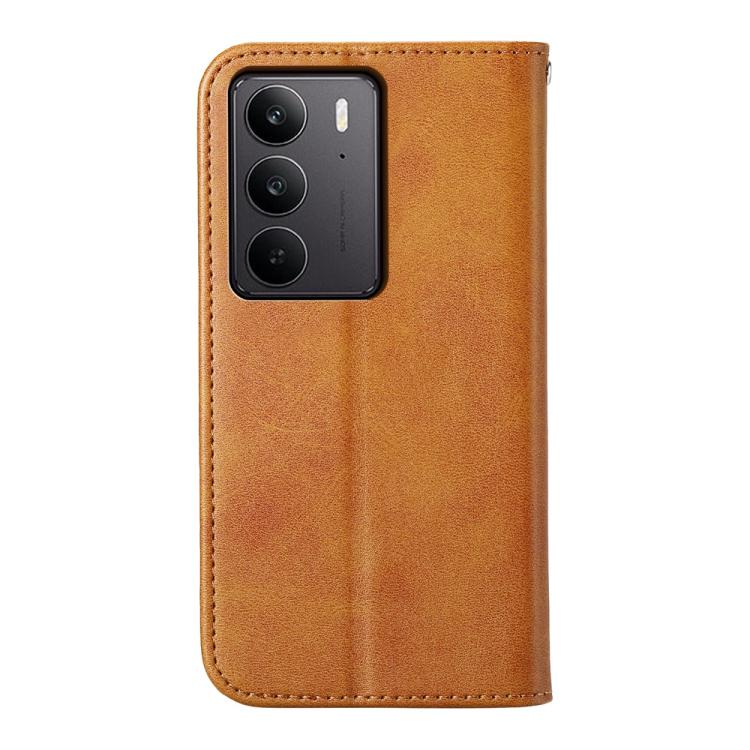 For Realme C75 / Realme 14x Cubic Grid Calf Texture Magnetic Leather Phone Case