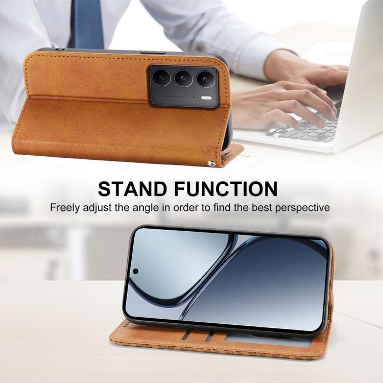 For Realme C75 / Realme 14x Cubic Grid Calf Texture Magnetic Leather Phone Case