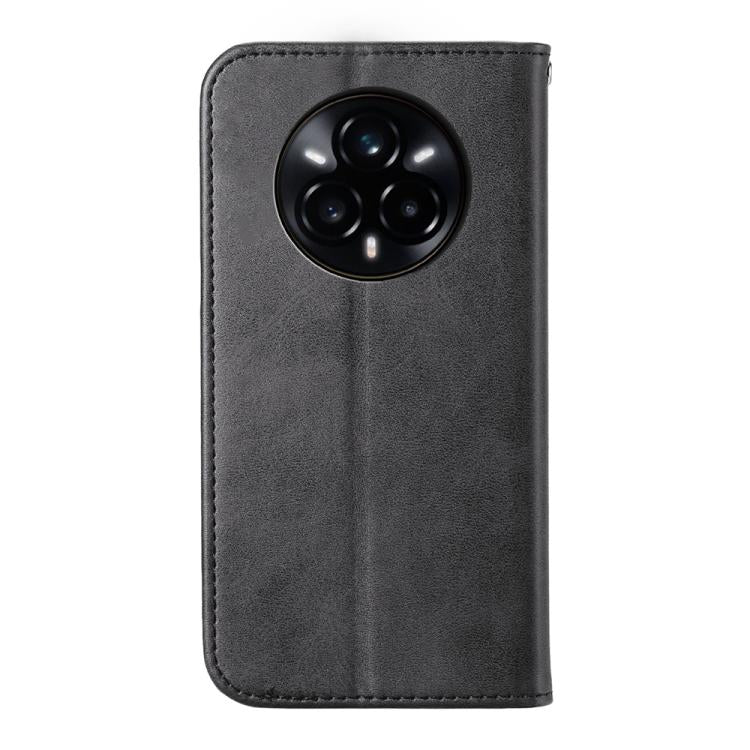 For Realme 14 Pro+ Cubic Grid Calf Texture Magnetic Leather Phone Case