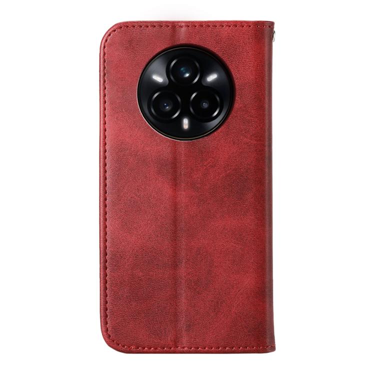 For Realme 14 Pro+ Cubic Grid Calf Texture Magnetic Leather Phone Case